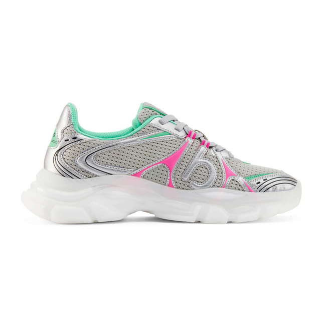 Duuo Zapatillas deportivas grises con detalles rosa y verde Ofertas de temporada