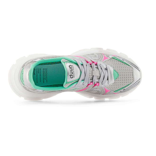 Duuo Zapatillas deportivas grises con detalles rosa y verde Ofertas de temporada