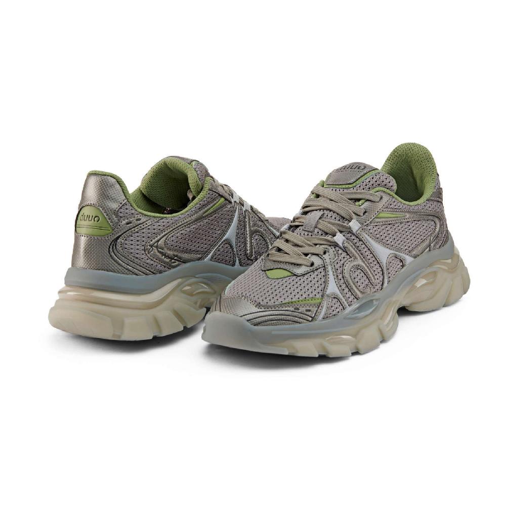 Duuo Zapatillas deportivas grises con detalles verdes Ofertas especiales