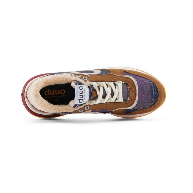 Duuo Zapatillas marrones retro con cuña y detalles multicolor mujer En línea