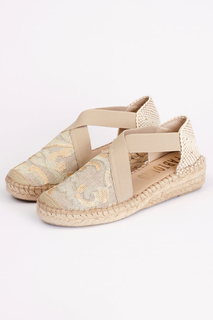 Fabiolas Alpargata Estrella Multi Beige Tienda