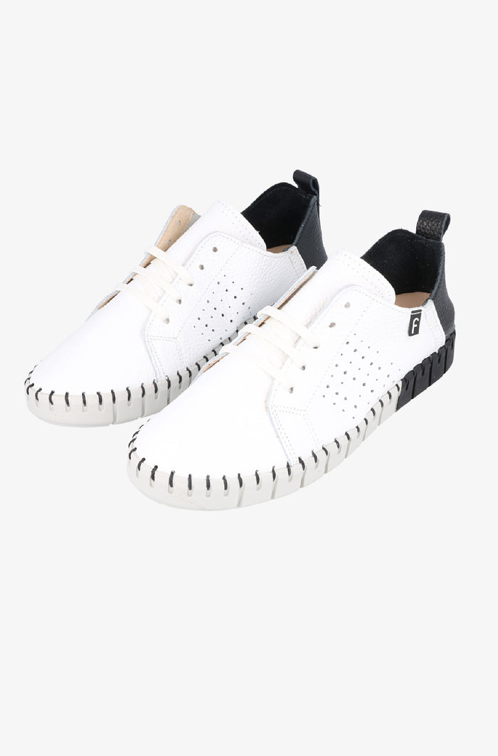 Fabiolas Sneaker JutHeras Blanco/Negro Tienda de fábrica