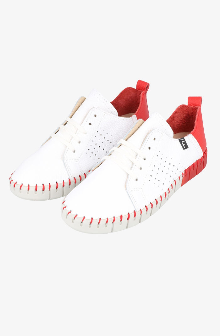 Fabiolas Sneaker JutHeras Blanco/Rojo Ahorra y exporta