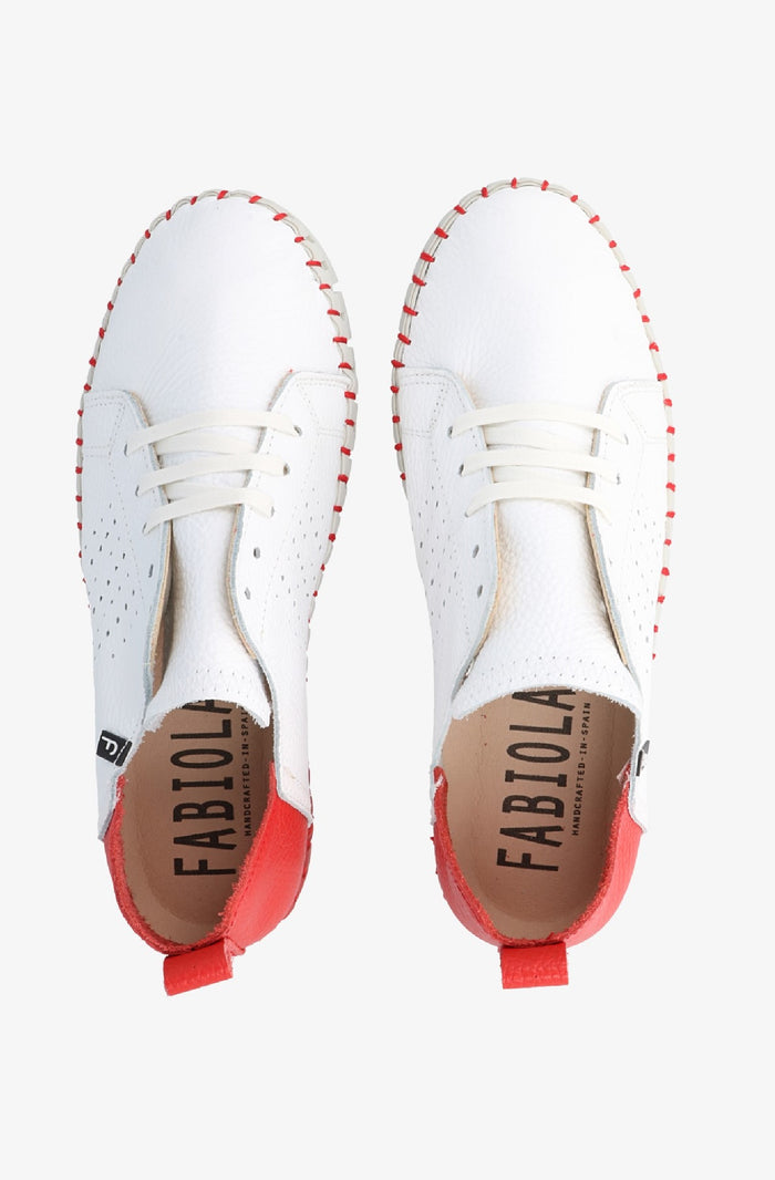 Fabiolas Sneaker JutHeras Blanco/Rojo Ahorra y exporta
