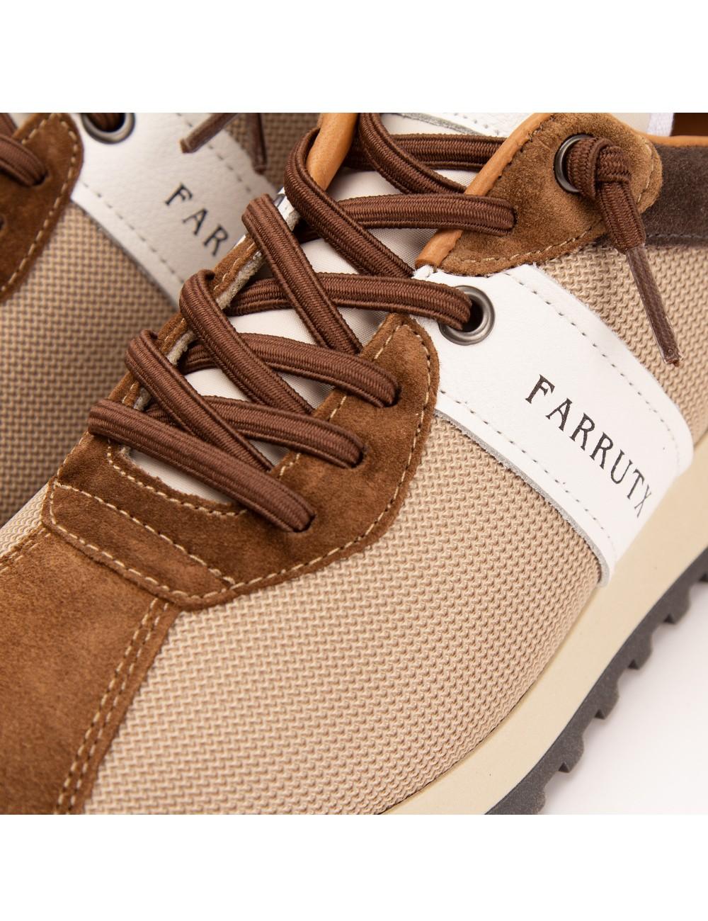 Farrutx MANON -BIS Tejido camel - Velour cuero Oferta exclusiva