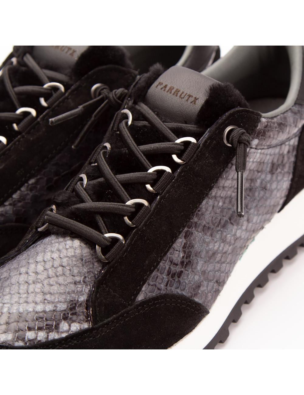 Farrutx MARNIE Velour-pitón negro-gris COMPRAR AHORA