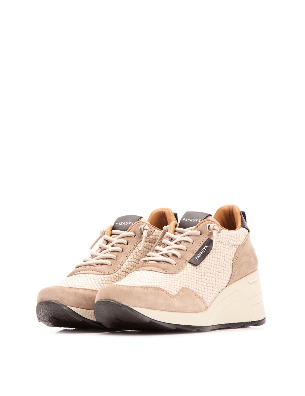 Farrutx MINDY Grabado pitón - Velour piedra Gran oferta