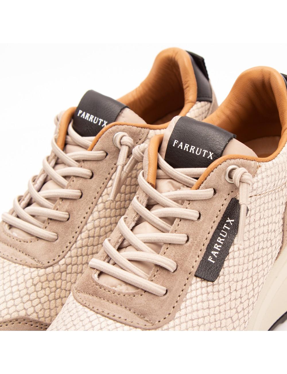 Farrutx MINDY Grabado pitón - Velour piedra Gran oferta