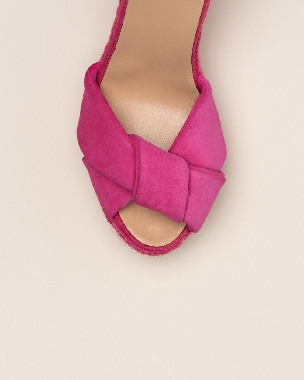 ﻿Gaimo espadrilles Slam FuxiaSandalia monocromática de cuña en piel con tubular Solo hoy