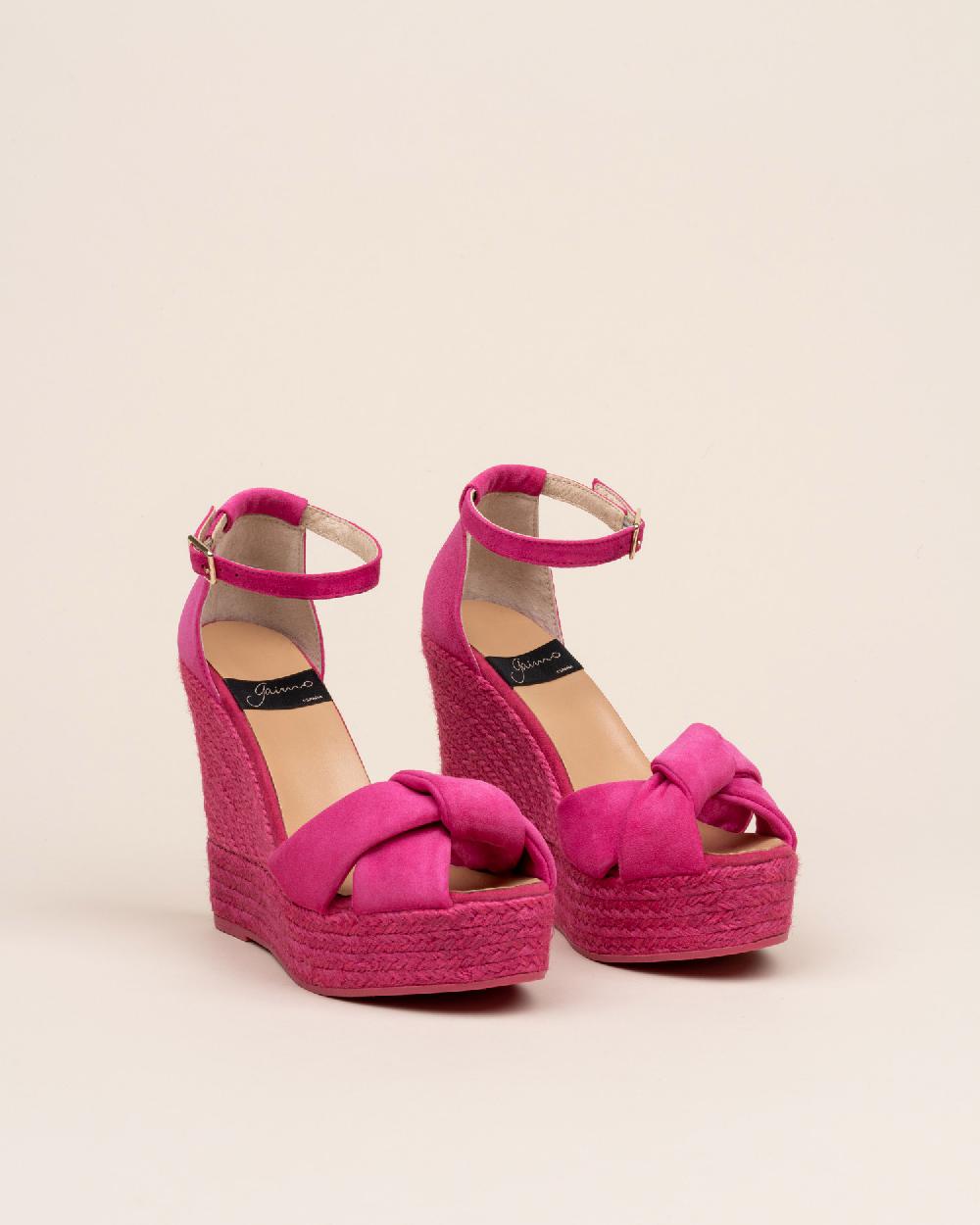﻿Gaimo espadrilles Slam FuxiaSandalia monocromática de cuña en piel con tubular Solo hoy