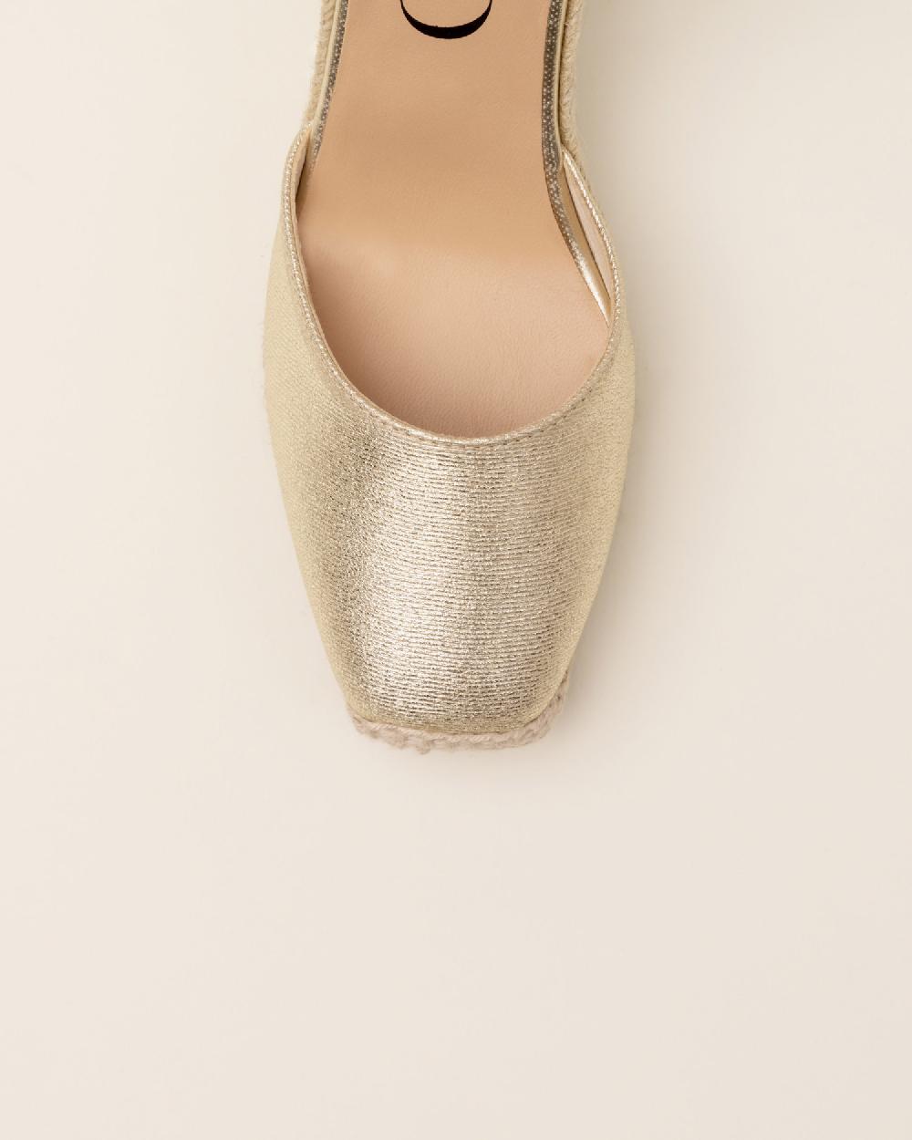 Gaimo espadrilles Tedie CarraraAlpargatas de cuña en piel grabada con cintas Promoción trimestral