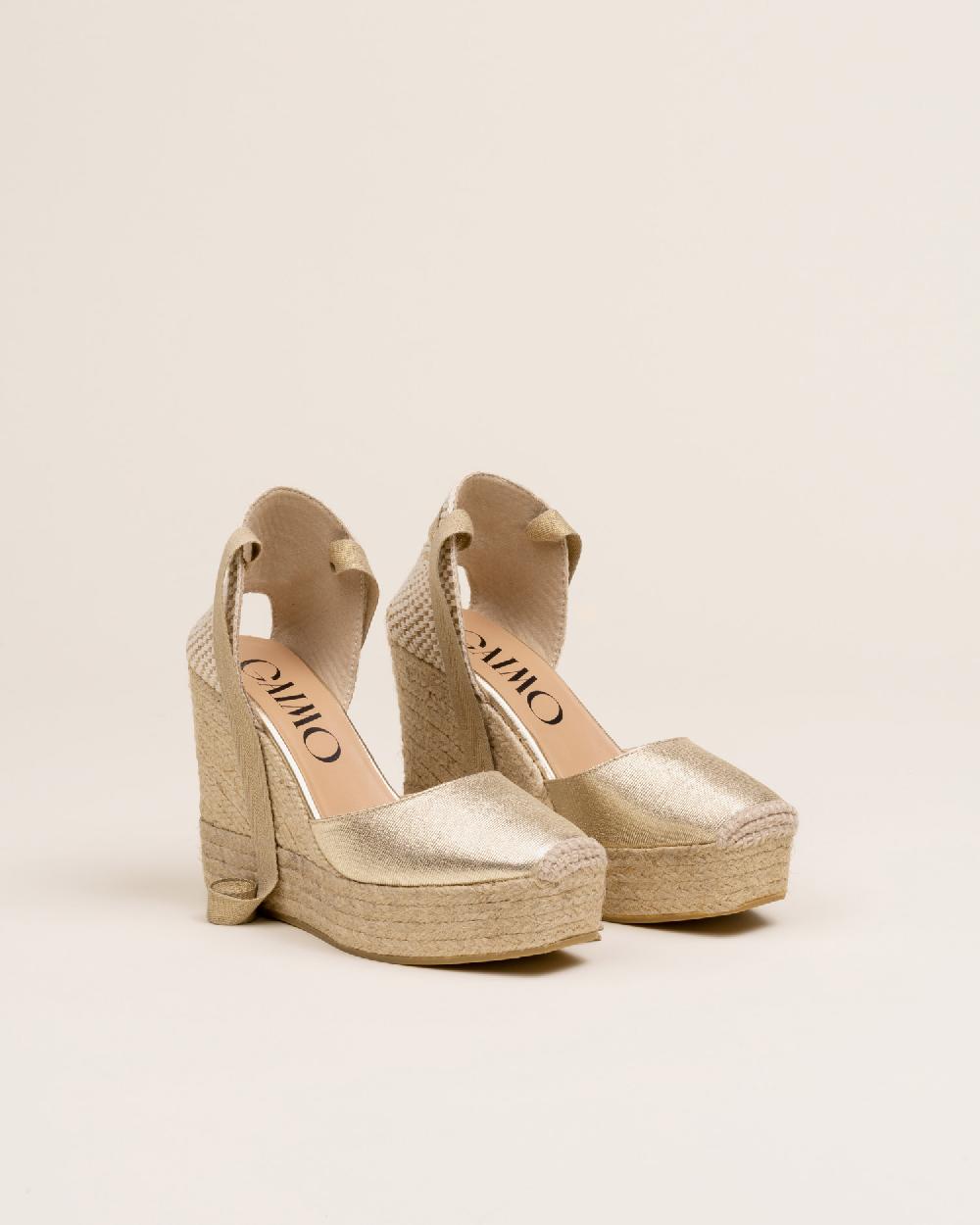 Gaimo espadrilles Tedie CarraraAlpargatas de cuña en piel grabada con cintas Promoción trimestral