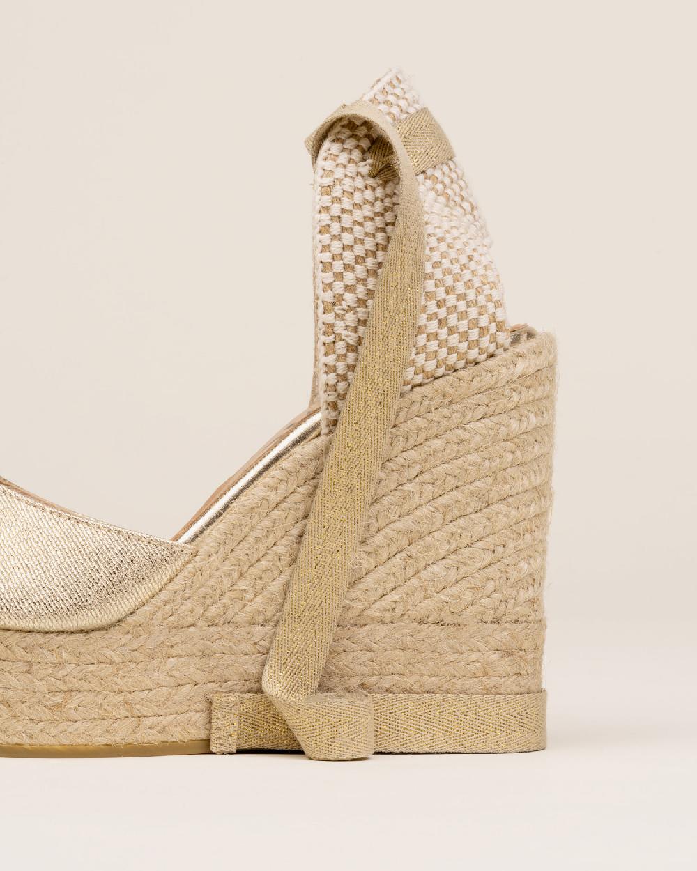 Gaimo espadrilles Tedie CarraraAlpargatas de cuña en piel grabada con cintas Promoción trimestral