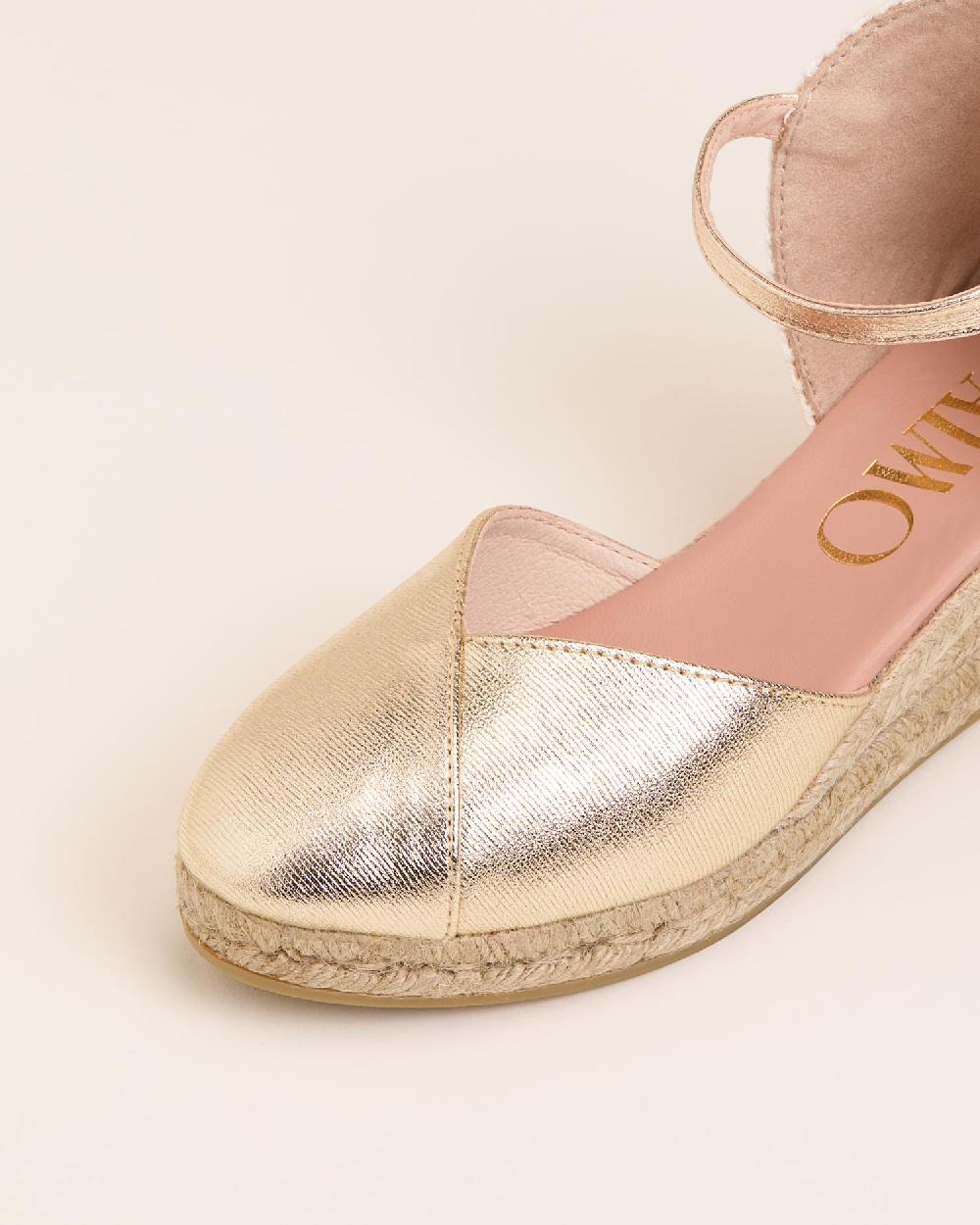 Gaimo espadrilles Copita Odin CarraraAlpargatas de cuña en piel grabada con escote pico Precios de Black Friday