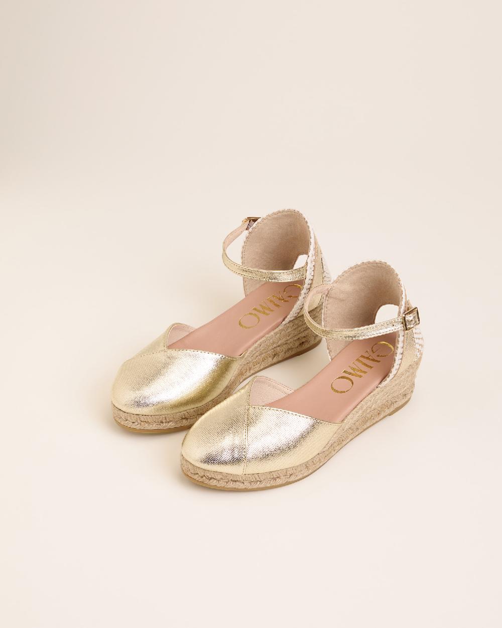 Gaimo espadrilles Copita Odin CarraraAlpargatas de cuña en piel grabada con escote pico Precios de Black Friday