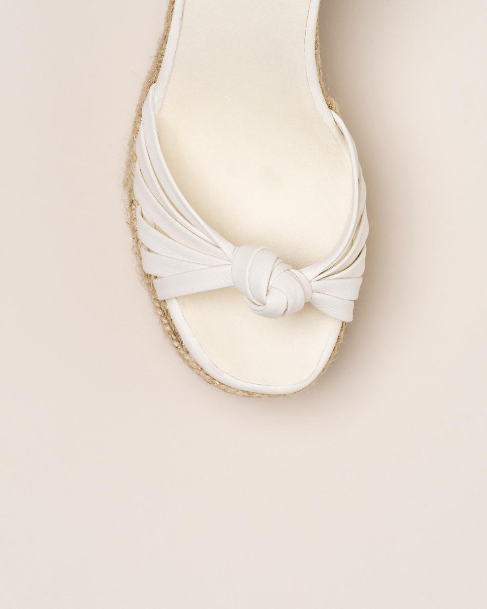 Gaimo espadrilles Melissa MarfilSandalias con tacón de yute en piel con detalle de nudo multitiras Ofertas de temporada