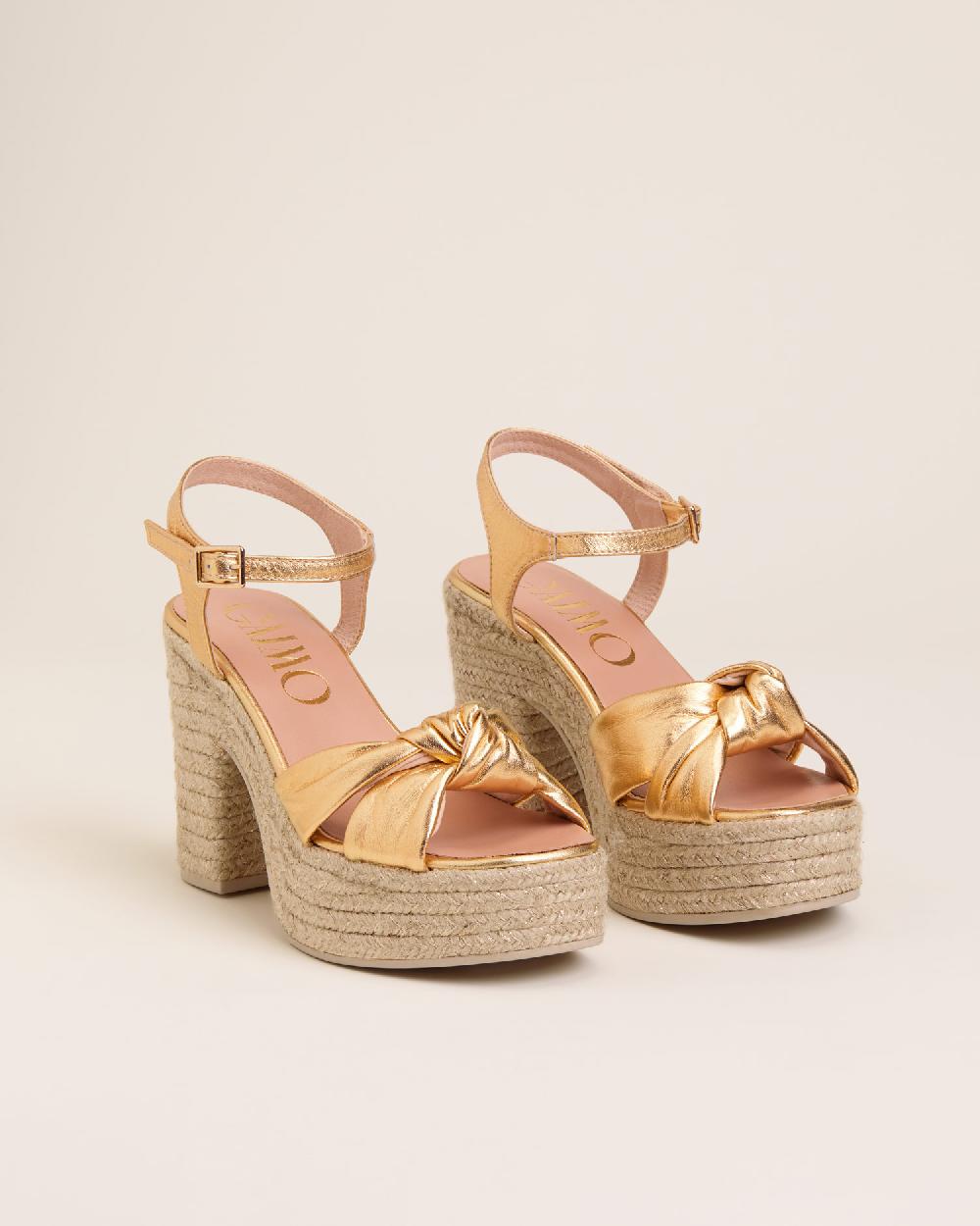 Gaimo espadrilles Coque OroSandalias con tacón de yute en piel con tubular Grandes ahorros