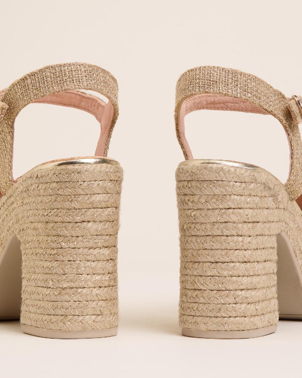 Gaimo espadrilles Natalis NaturalSandalias con tacón de yute en lino Rebajas de fin de temporada