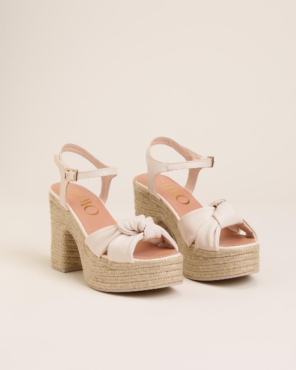 Gaimo espadrilles Coque BlancoSandalias con tacón de yute en piel con tubular Precio ultrabajo