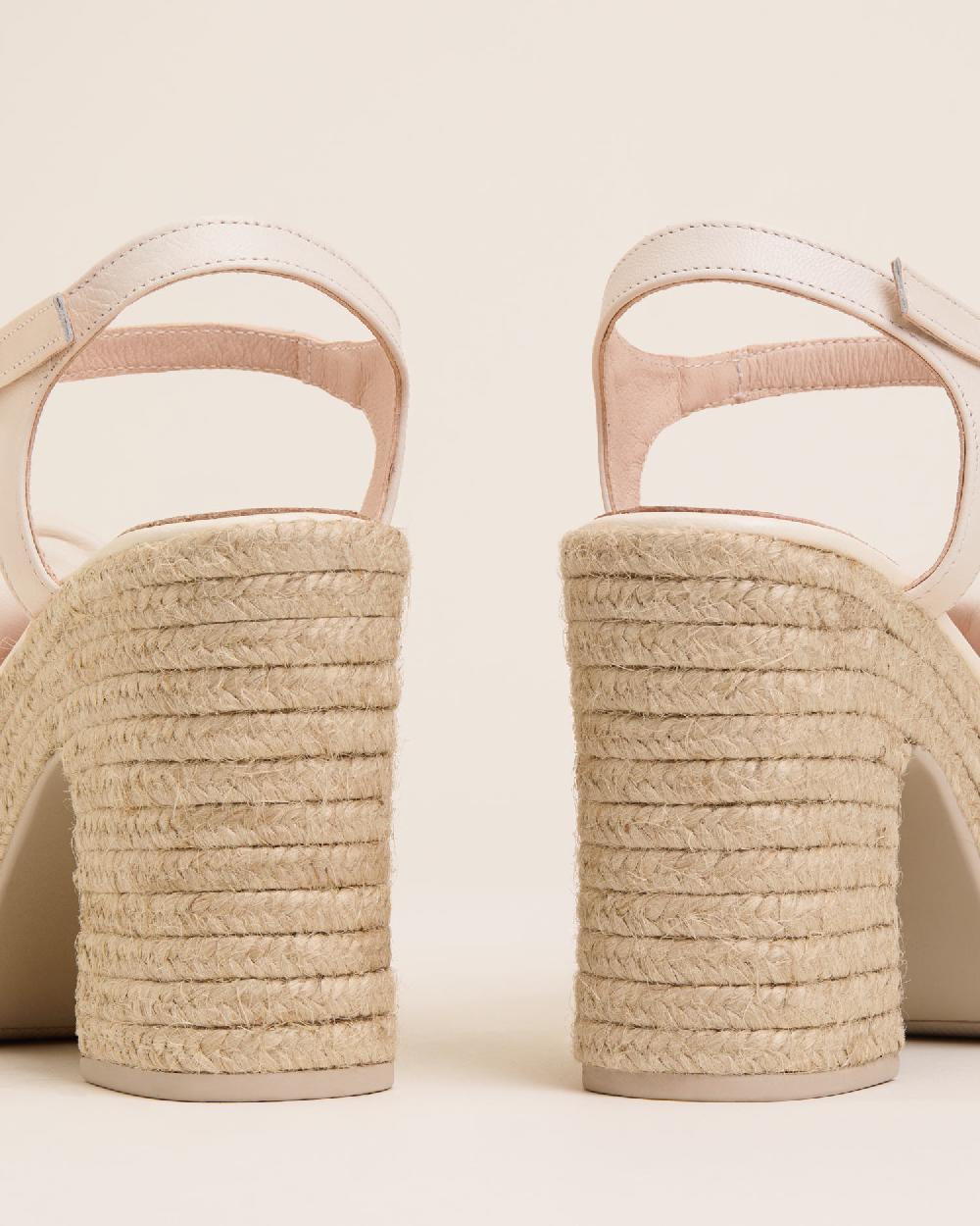 Gaimo espadrilles Coque BlancoSandalias con tacón de yute en piel con tubular Precio ultrabajo