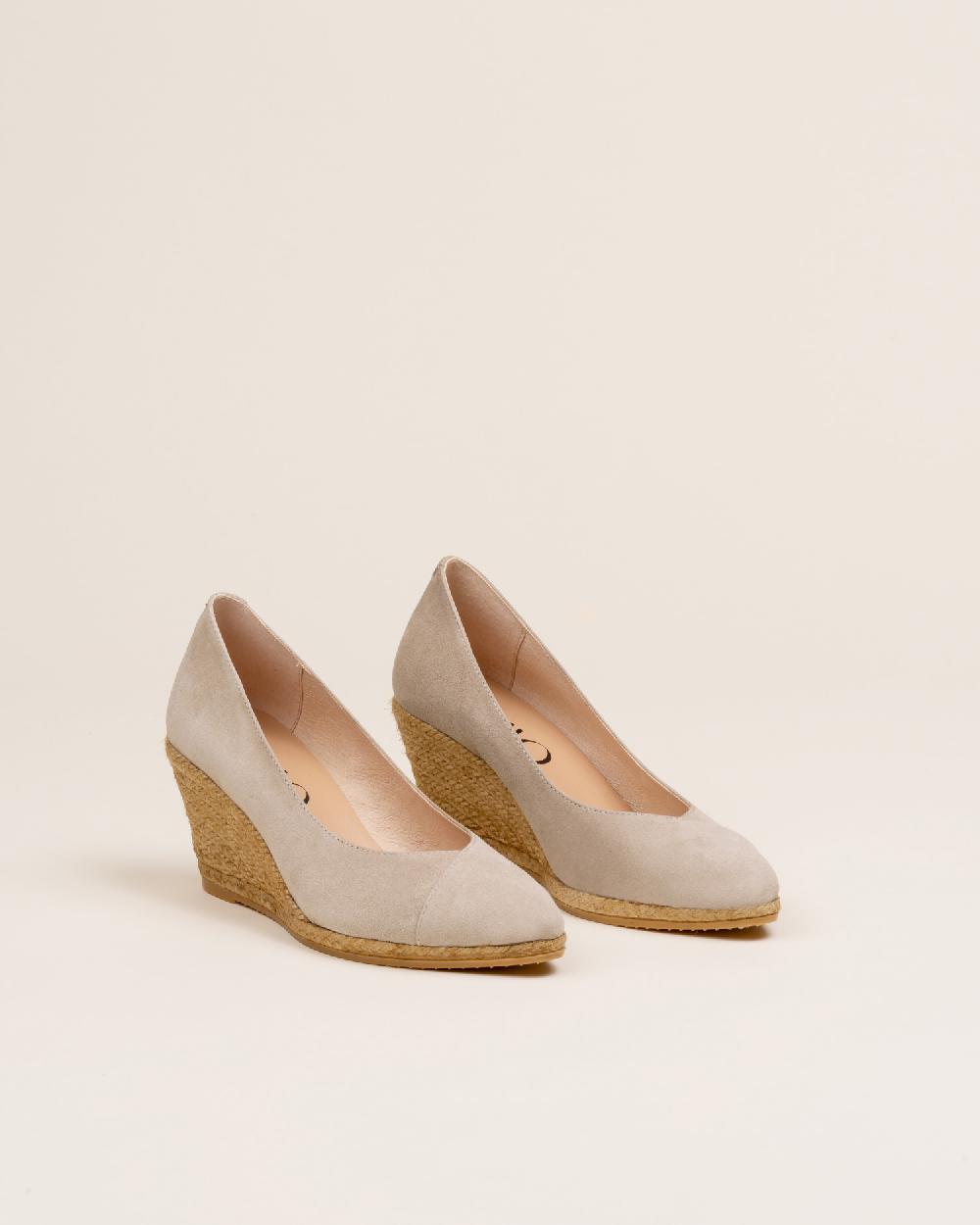 Gaimo espadrilles Bonny KangarooSalones de cuña de yute en piel con escote pico En línea