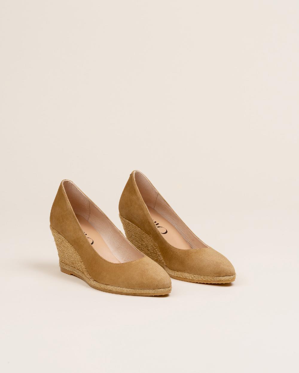 Gaimo espadrilles Teva CamelSalones de cuña de yute en piel con escote redondo Outlet online