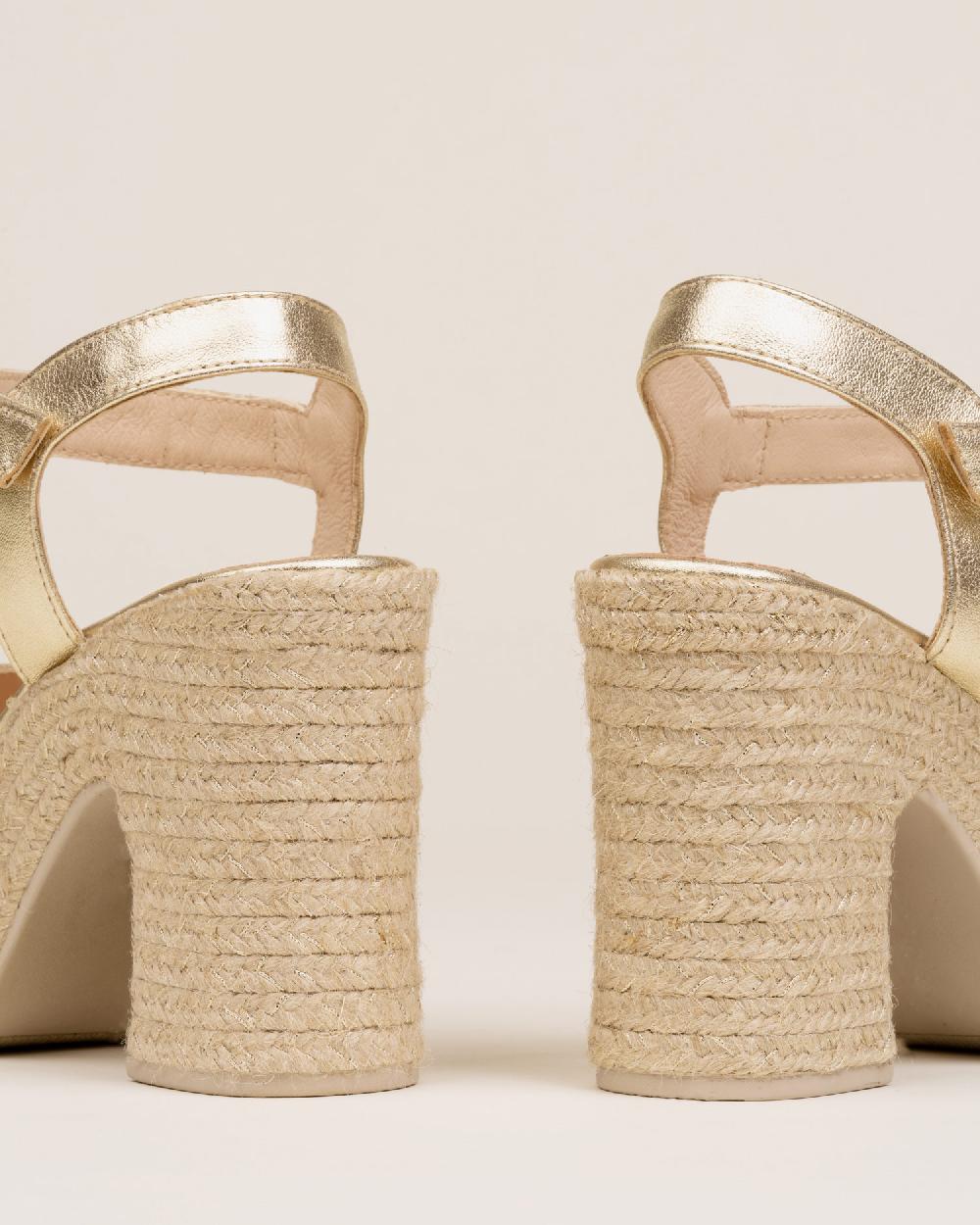 Gaimo espadrilles Eudora PlatinoSandalia con tacón de yute en piel En oferta