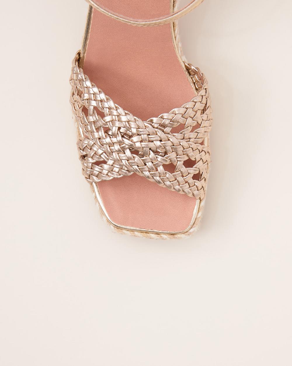 Gaimo espadrilles Pernis PlatinoSandalias con tacón de yute en piel trenzada Gran oferta