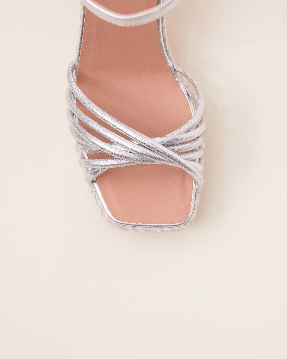 Gaimo espadrilles Fusca PlataSandalias con tacón de yute en piel con detalle multitiras Rebajas baratas