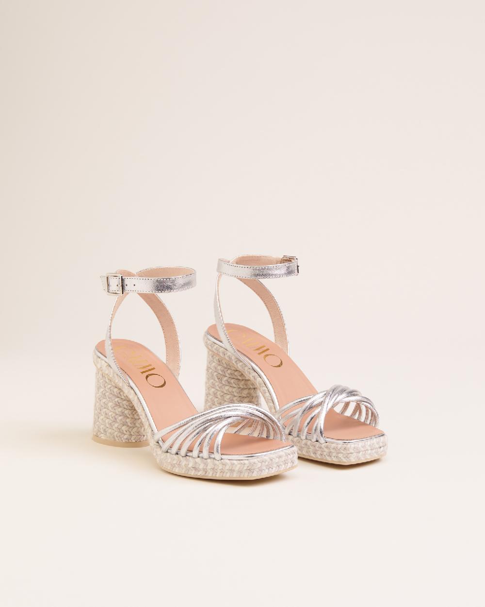 Gaimo espadrilles Fusca PlataSandalias con tacón de yute en piel con detalle multitiras Rebajas baratas