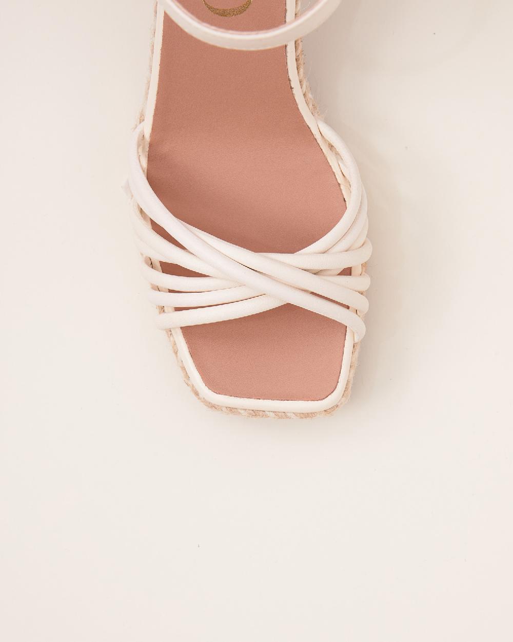 Gaimo espadrilles Fusca MarfilSandalias con tacón de yute en piel con detalle multitiras Rebajas de fábrica
