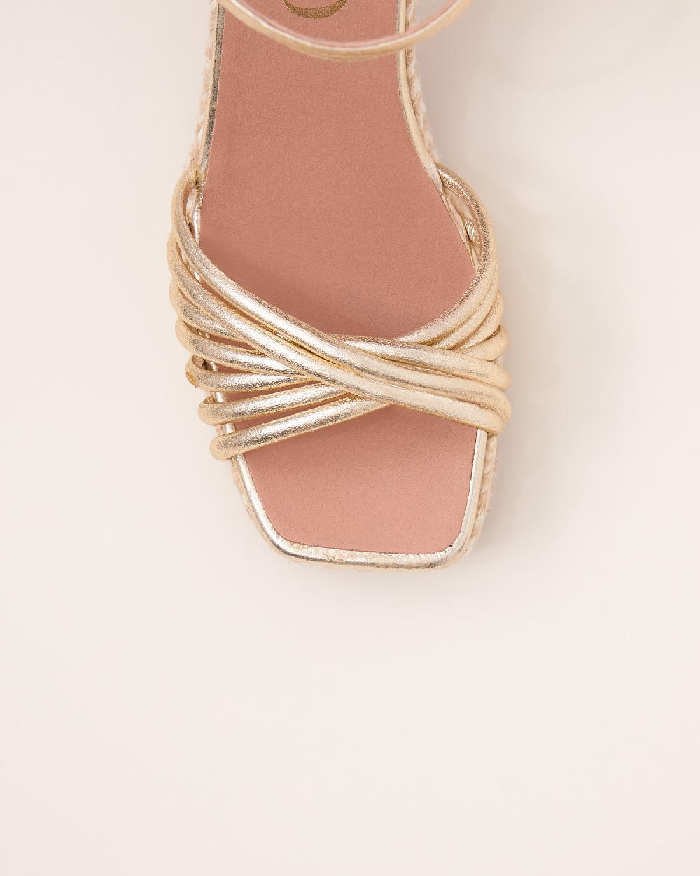 Gaimo espadrilles Fusca OroSandalias con tacón de yute en piel con detalle multitiras Los más vendidos