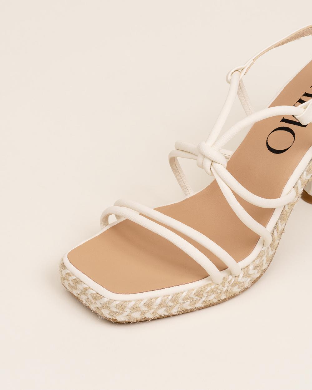 Gaimo espadrilles Clopin MarfilSandalias de tacón de yute en piel con tiras Ventas relámpago