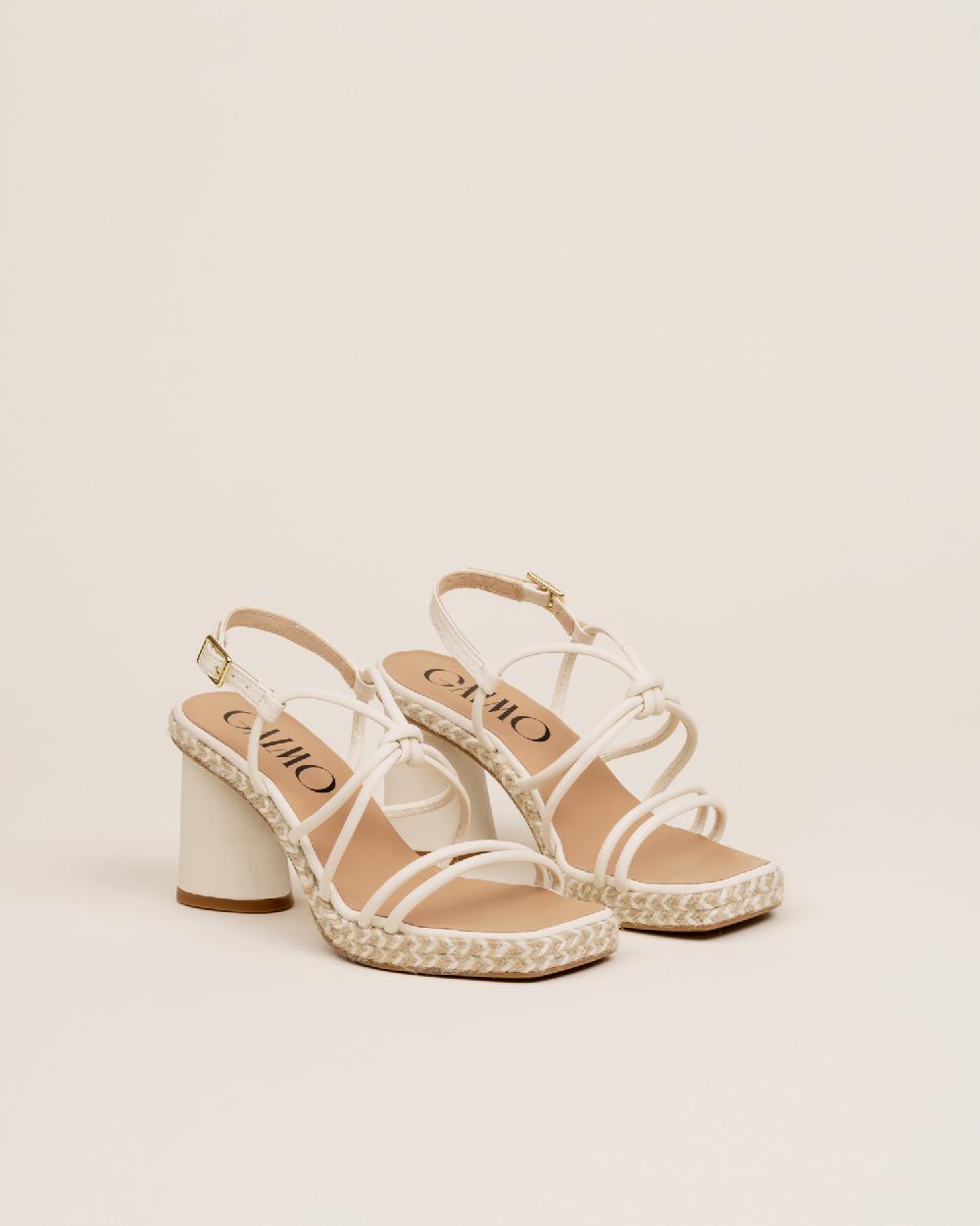 Gaimo espadrilles Clopin MarfilSandalias de tacón de yute en piel con tiras Ventas relámpago