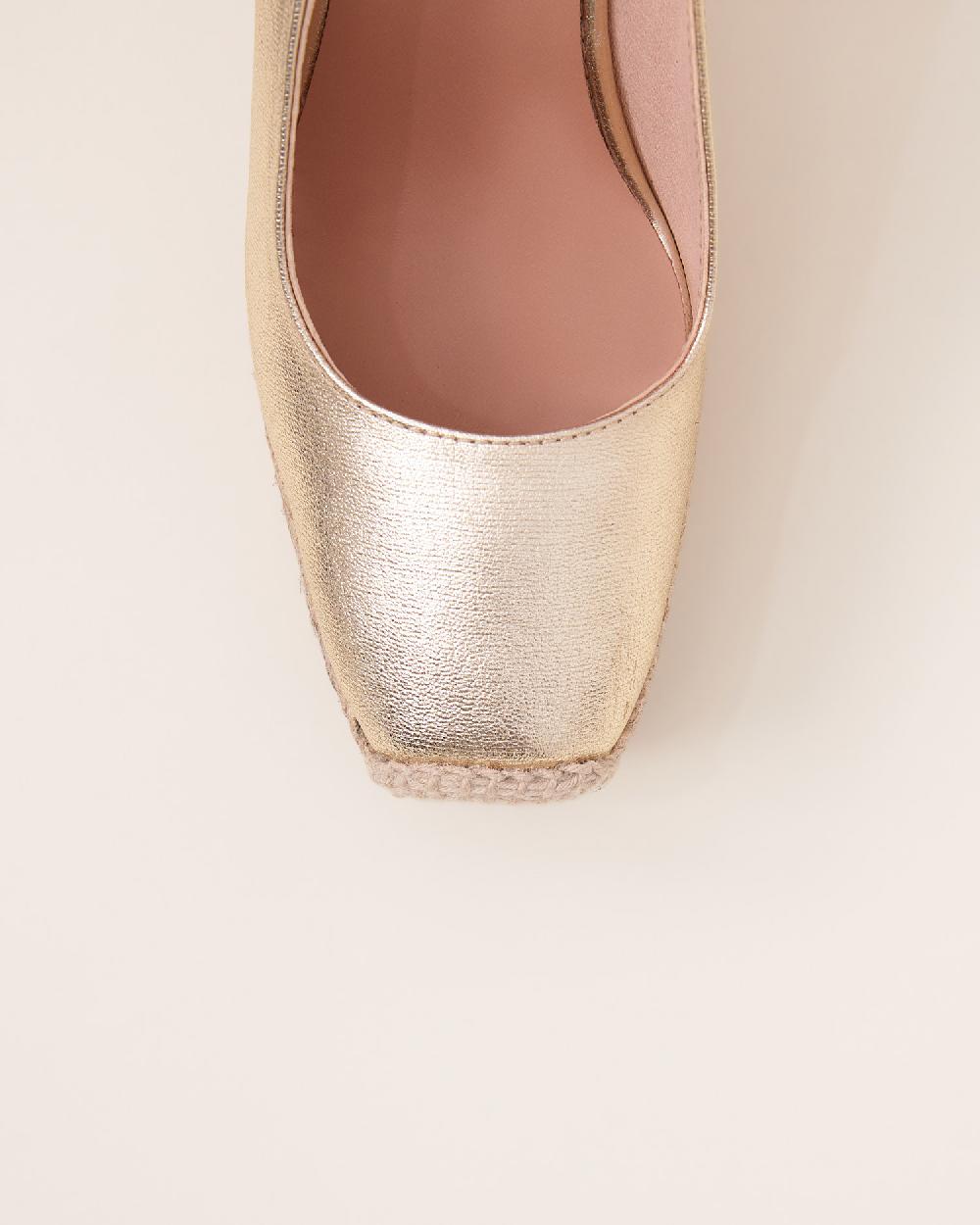 Gaimo espadrilles Stella CarraraAlpargatas de cuña destalonadas en piel grabada Tienda