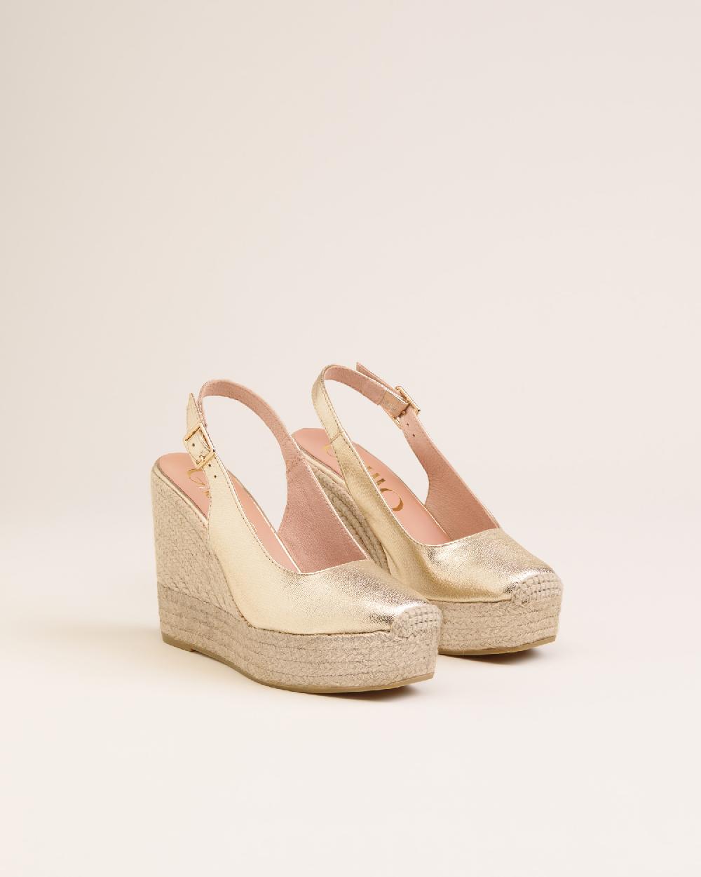 Gaimo espadrilles Stella CarraraAlpargatas de cuña destalonadas en piel grabada Tienda