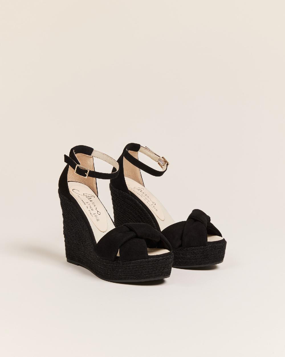 Gaimo espadrilles Slam NegroSandalia monocromática de cuña en piel con tubular Liquidación