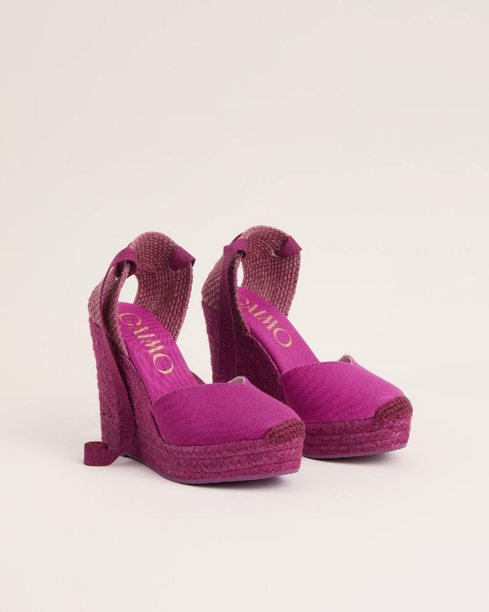 Gaimo espadrilles Tani PeonyAlpargatas de cuña alta monocolor en algodón con cintas Mejor oferta