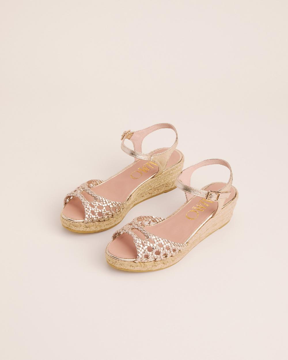 Gaimo espadrilles Vitta PlatinoSandalias de cuña en piel trenzada Rebajas online