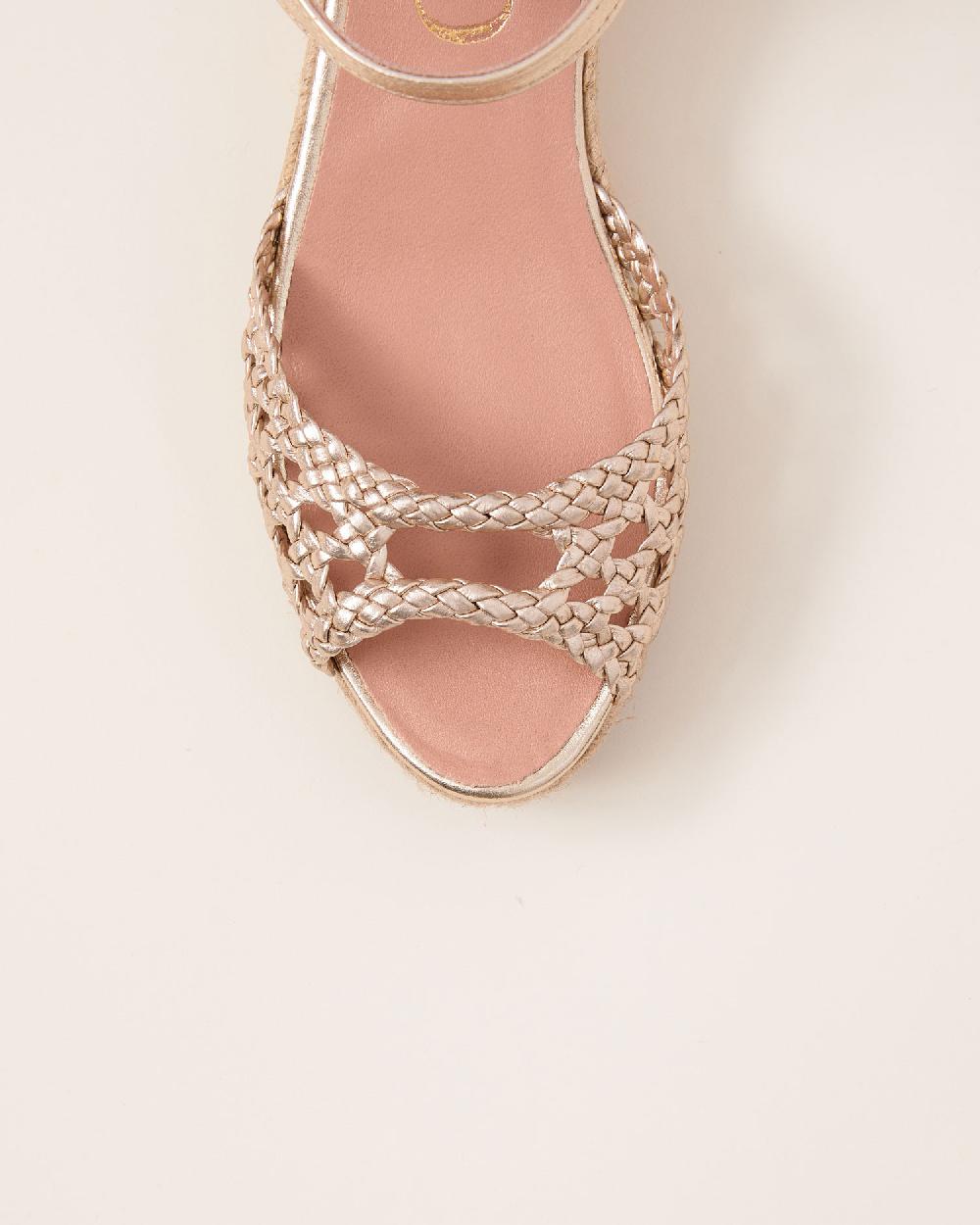 Gaimo espadrilles Vitta PlatinoSandalias de cuña en piel trenzada Rebajas online
