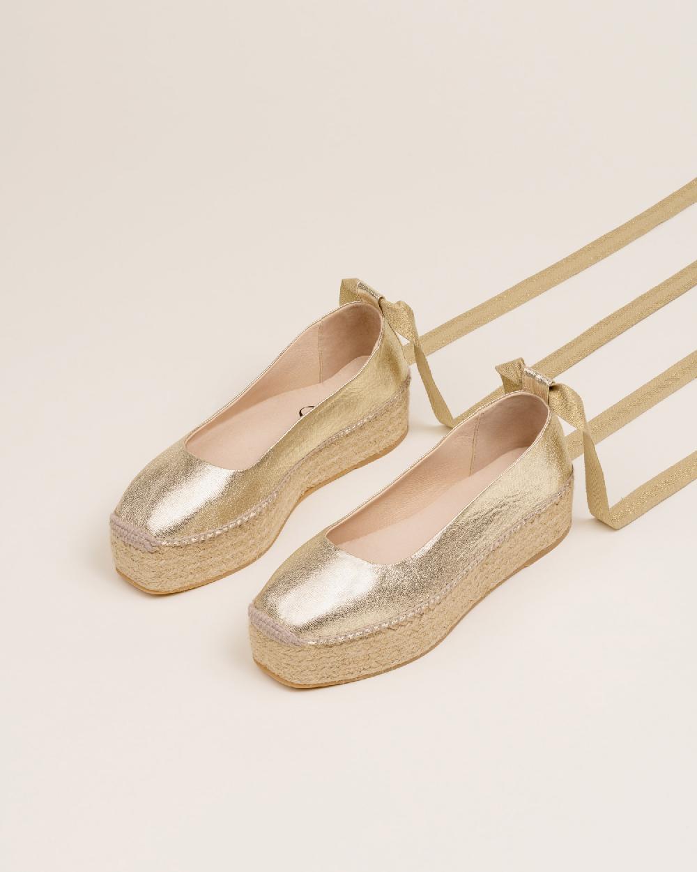Gaimo espadrilles Mitsy CarraraBailarinas con plataforma de yute en piel grabada con cintas Rebajas top