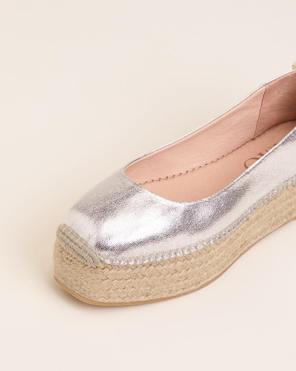 Gaimo espadrilles Mitsy PlataBailarinas con plataforma de yute en piel grabada con cintas Envío gratis