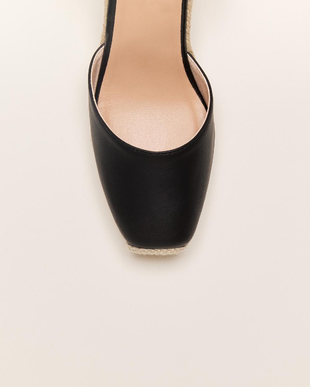 Gaimo espadrilles Yosie7 NegroAlpargatas de cuña en piel con punta cuadrada Últimos 3 días