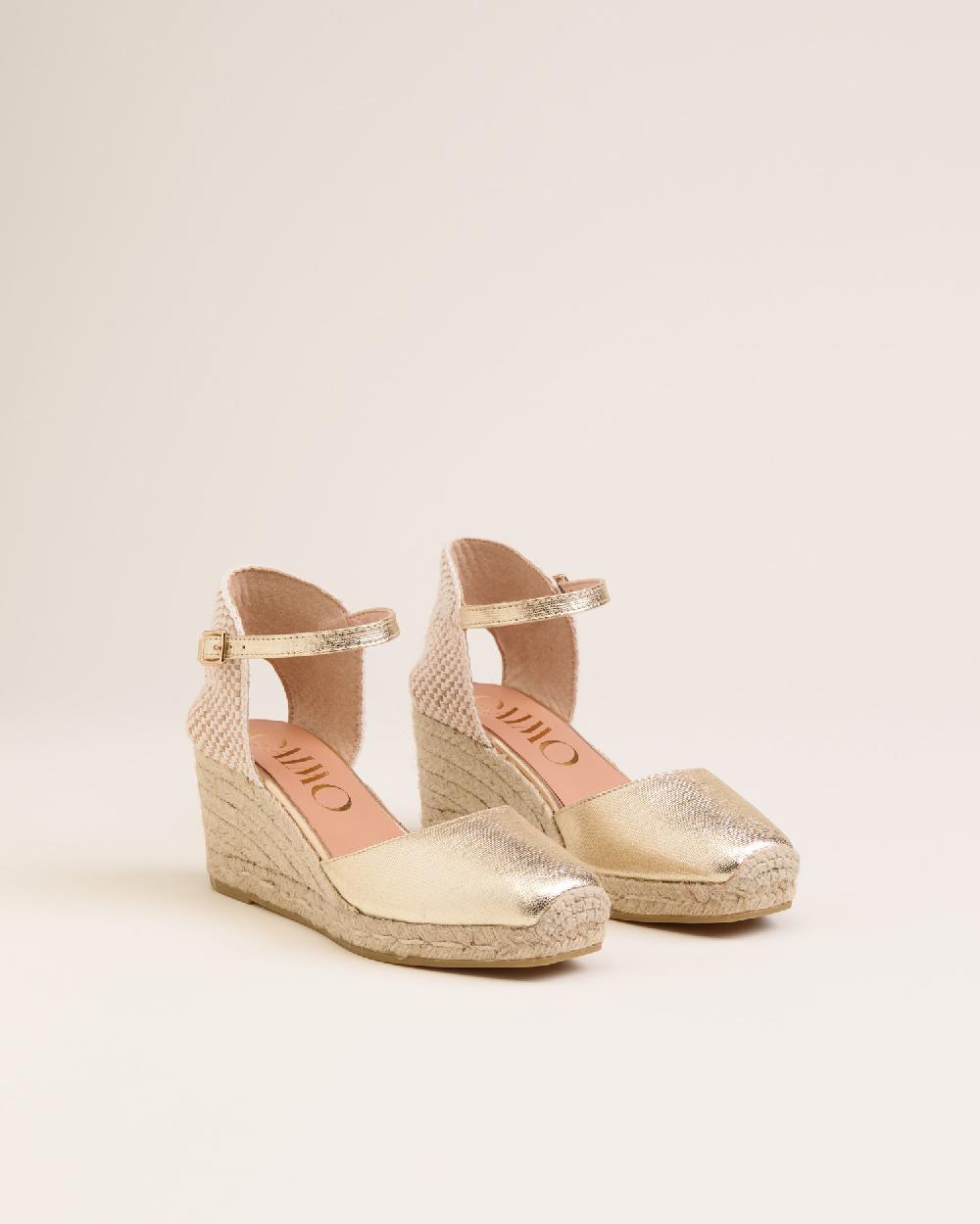 Gaimo espadrilles Yosie5 CarraraAlpargatas de cuña en piel grabada con punta cuadrada ÚLTIMAS EDICIONES