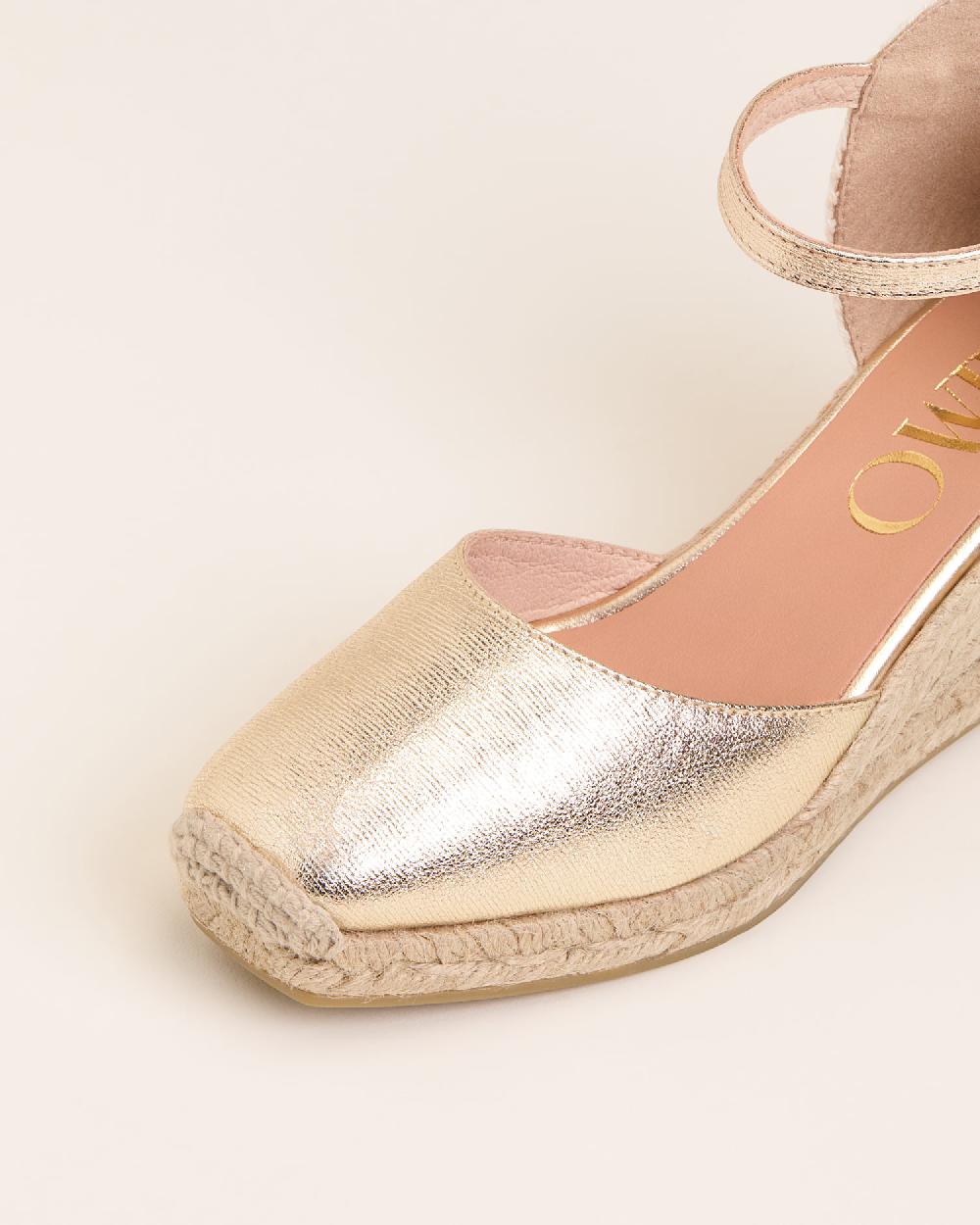 Gaimo espadrilles Yosie5 CarraraAlpargatas de cuña en piel grabada con punta cuadrada ÚLTIMAS EDICIONES