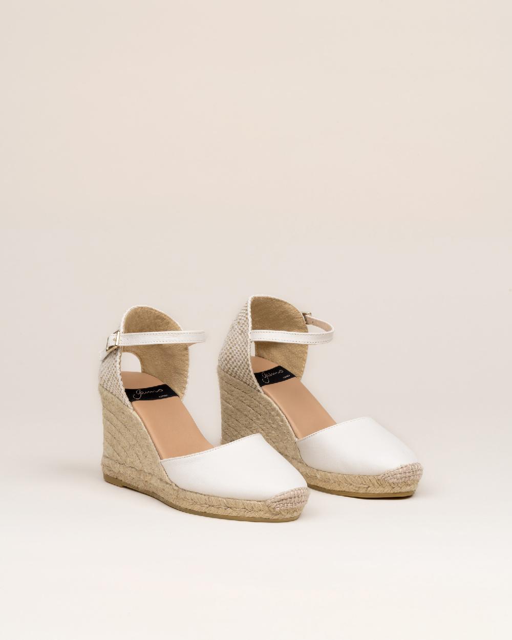 Gaimo espadrilles Global7 Pharos MarfilAlpargatas de cuña en piel con hebilla Promoción por tiempo limitado