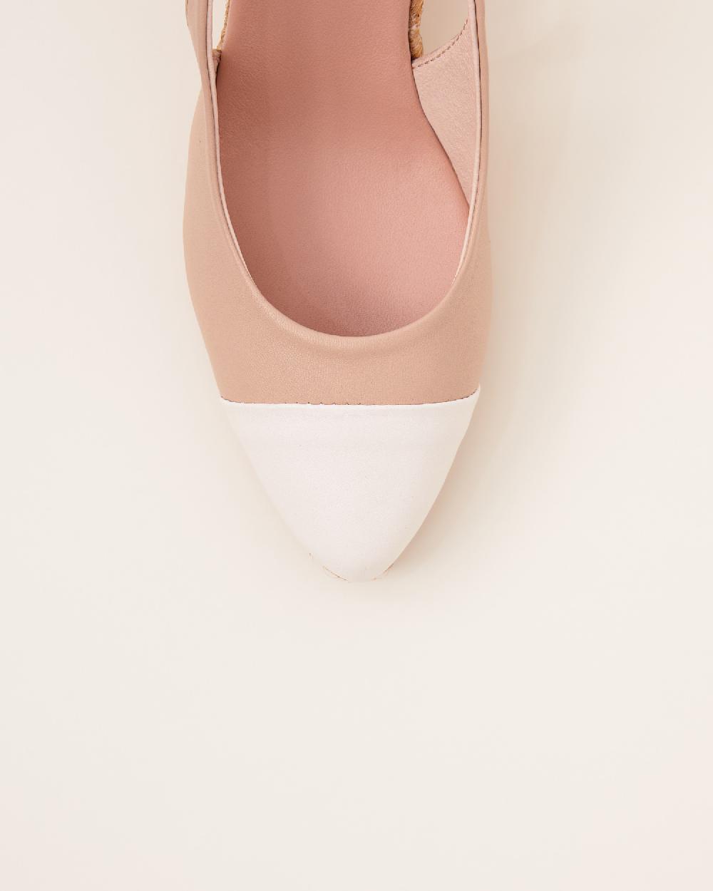 Gaimo espadrilles Velia MarfilAlpargatas de cuña en piel bicolor destalonadas Grandes descuentos