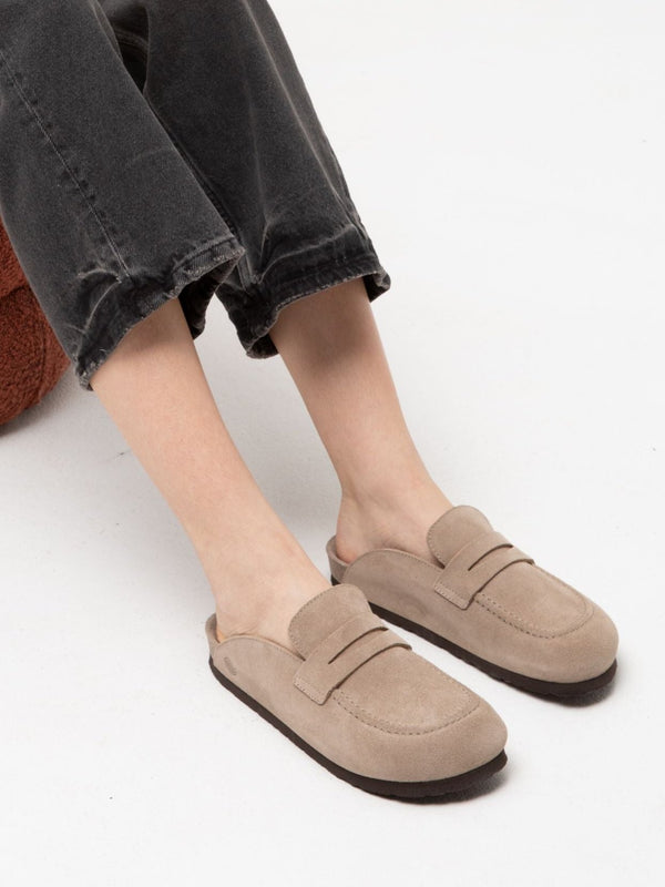 Genuins LOIS VELOUR LEATHER TAUPE Precios de Black Friday