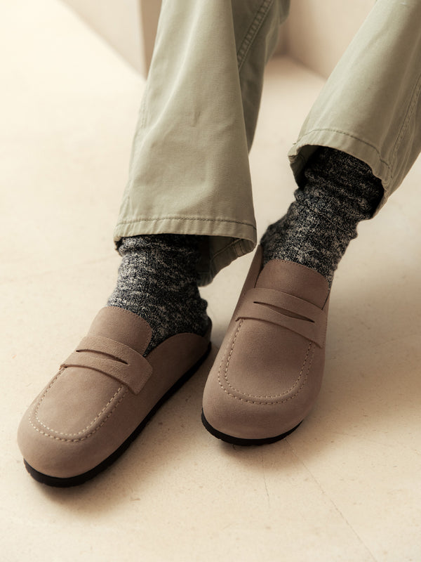 Genuins LOIS VELOUR LEATHER TAUPE Precios de Black Friday