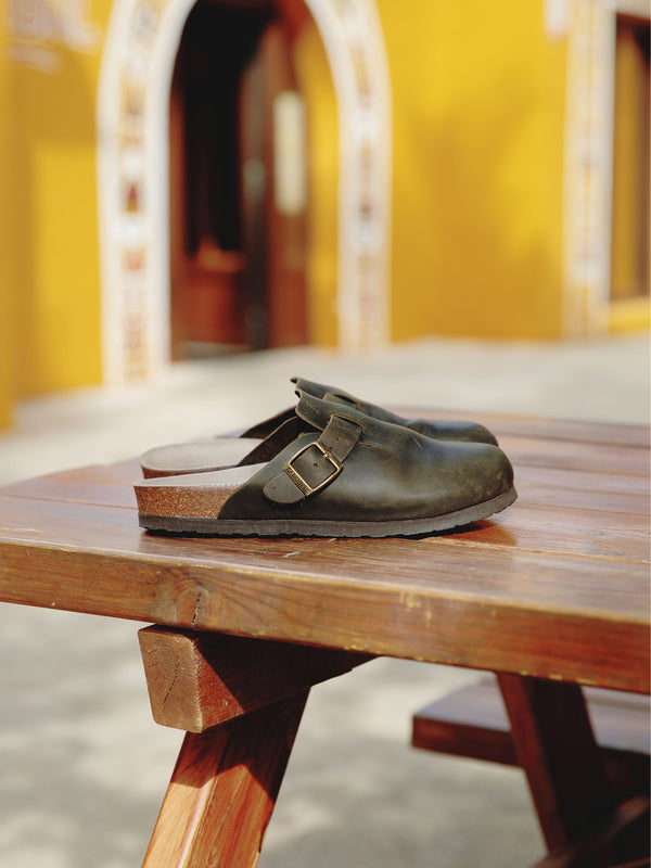 Genuins RIVA OILED LEATHER KAKI UNISEX Oferta especial